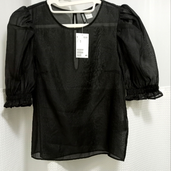 H&M Divided NWT. Black sheer blouse. Size xs. - Picture 1 of 6